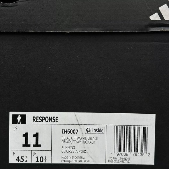 adidas Mens Response Running Shoe Size‎ 11 Black/White Lace up Sneakers IH6007 main image 8